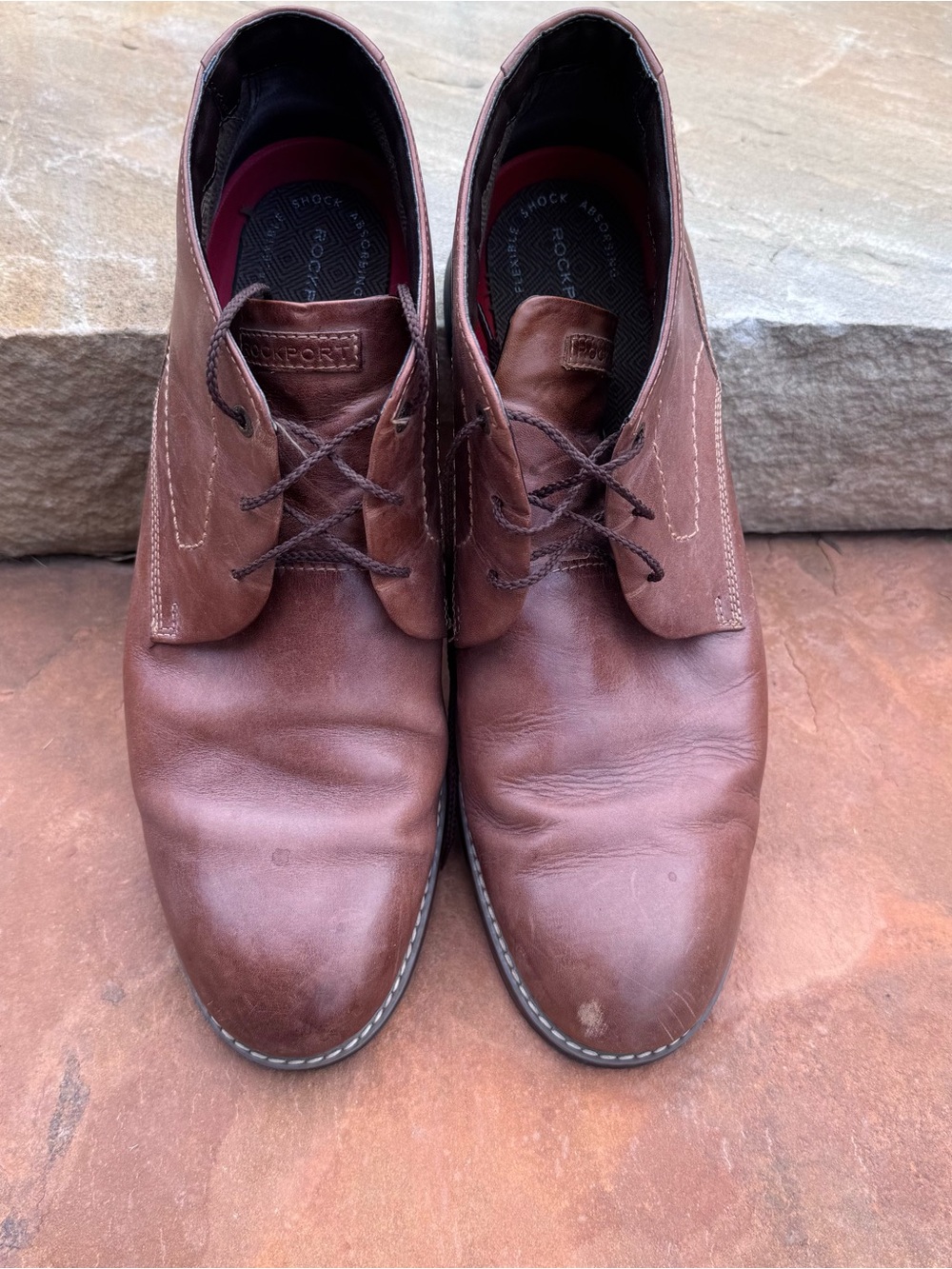 Rockport Men's Chestnut Brown Leather Chukka Boots sz 14
